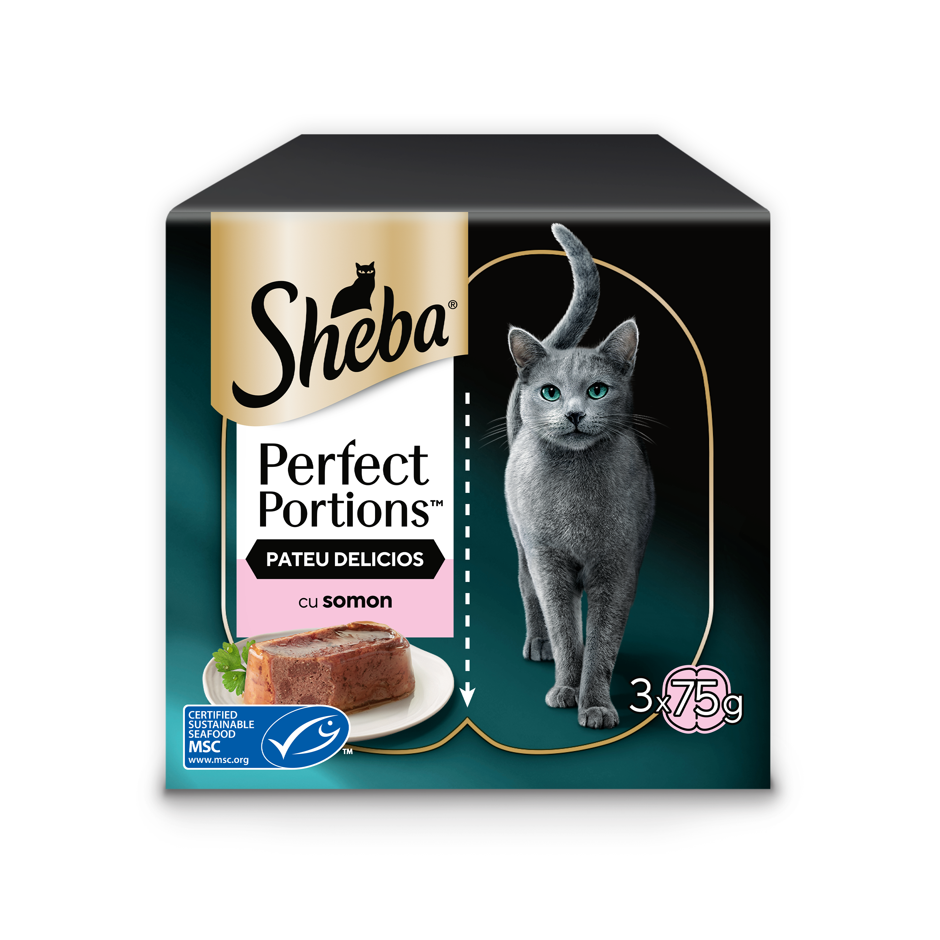 Sheba Perfect Portions hrană umedă pentru pisici adulte, cu somon în aspic 6 x 37,5 g image