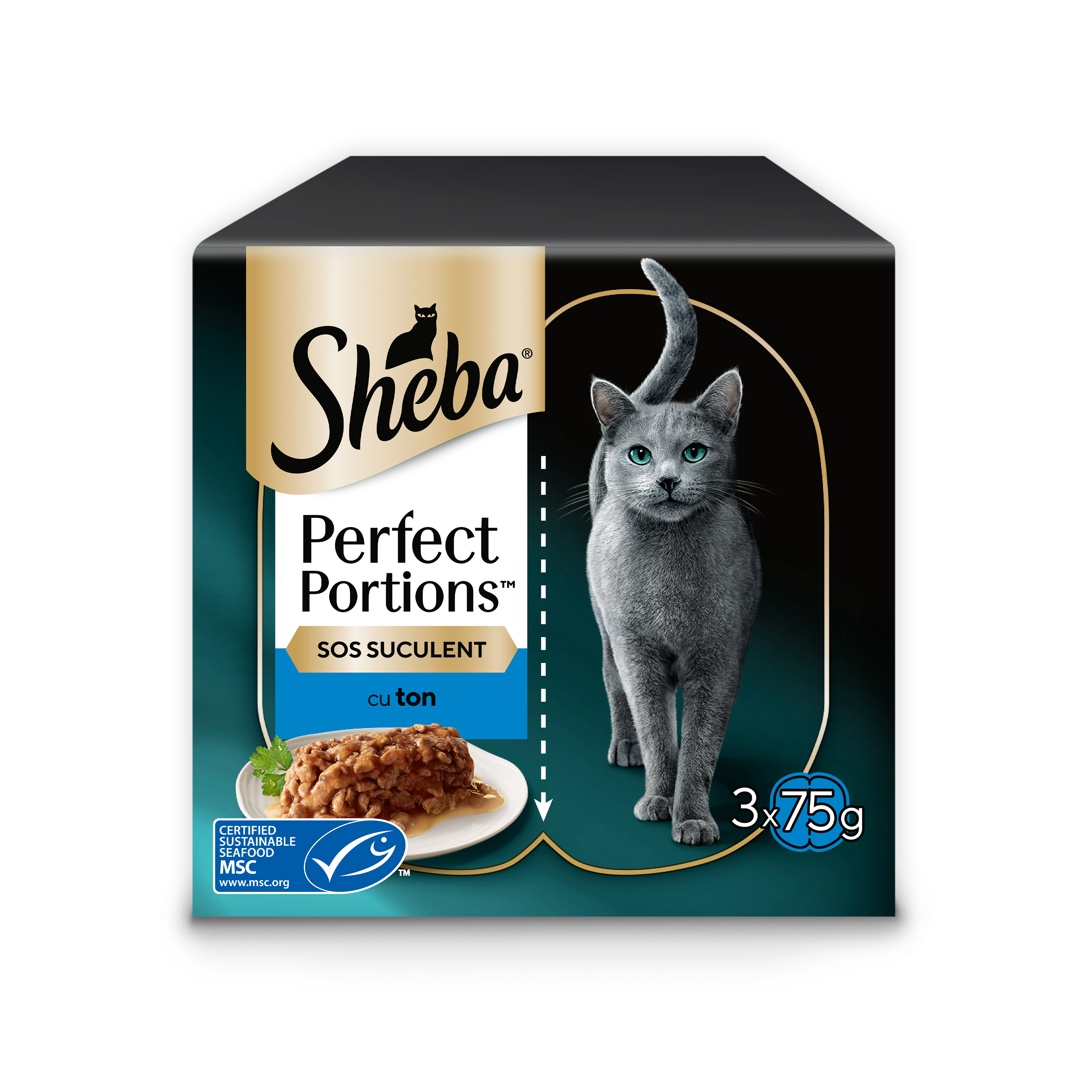 Sheba Perfect Portions hrană umedă pentru pisici adulte, cu bucăți de ton în aspic 6 x 37,5 g image